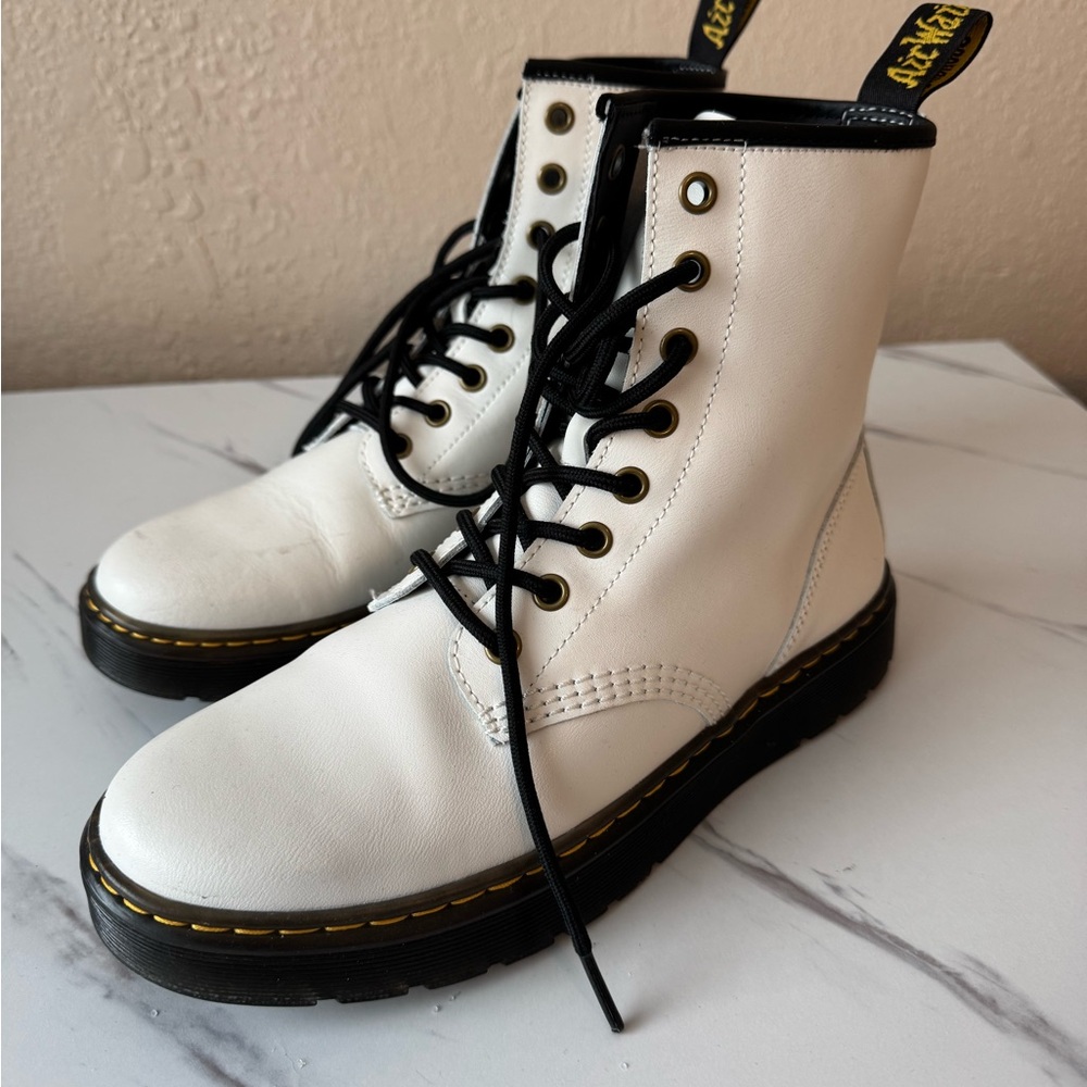 Dr. Martens Women's White Leather Boots